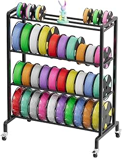 Heavy Duty 4-Tier 3D Filament Storage Rack with Wheels