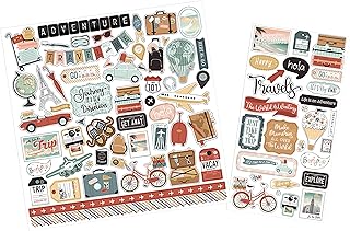 Cute Travel Stickers for Scrapbooking, 2 Sheets