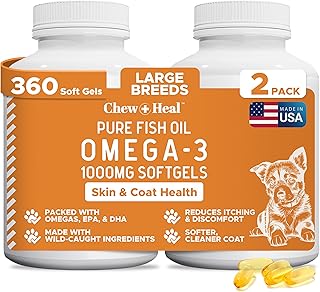Wild Caught Omega 3 Fish Oil for Dogs - 360 Softgels