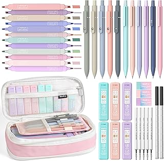 39-Piece Aesthetic School Supplies Set with Pink Pencil Case