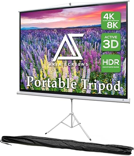 100-inch portable projector screen with stand