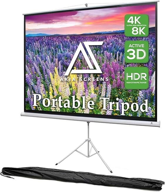 100-inch portable projector screen with stand