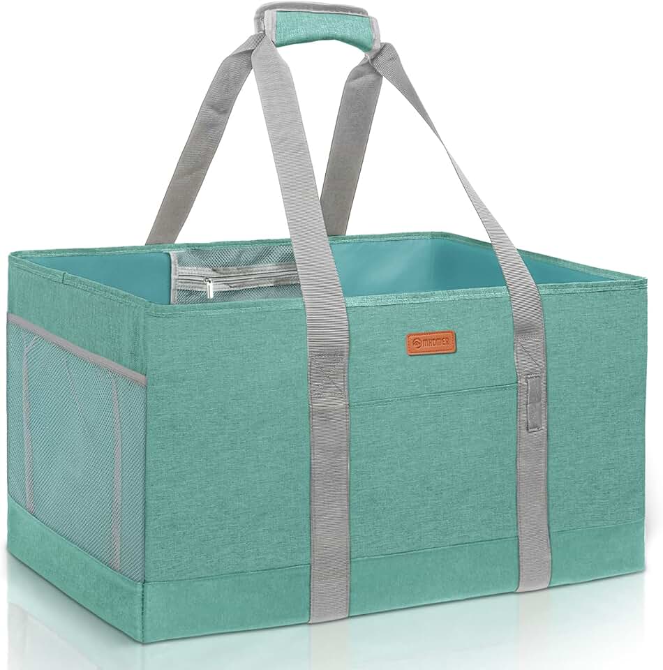 Large Waterproof Reusable Grocery Tote with Handles