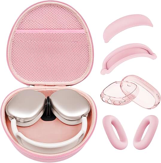 Pink Hard Case for AirPods Max with Sleep Mode Support