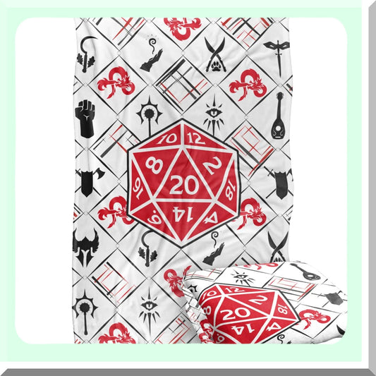 Epic Quest D20 Silky Soft Throw Blanket - Ultimate Comfort for Dungeons & Dragons Fans
