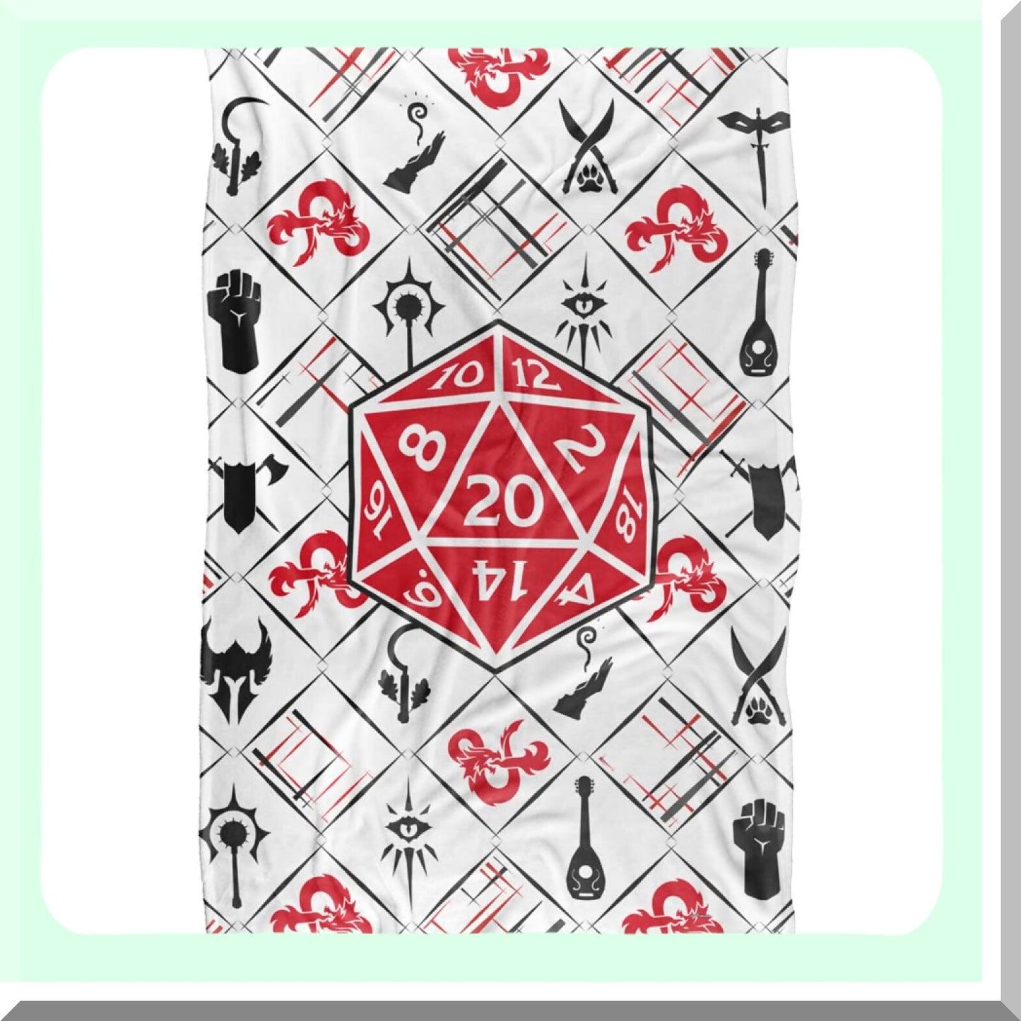 Epic Quest D20 Silky Soft Throw Blanket - Ultimate Comfort for Dungeons & Dragons Fans