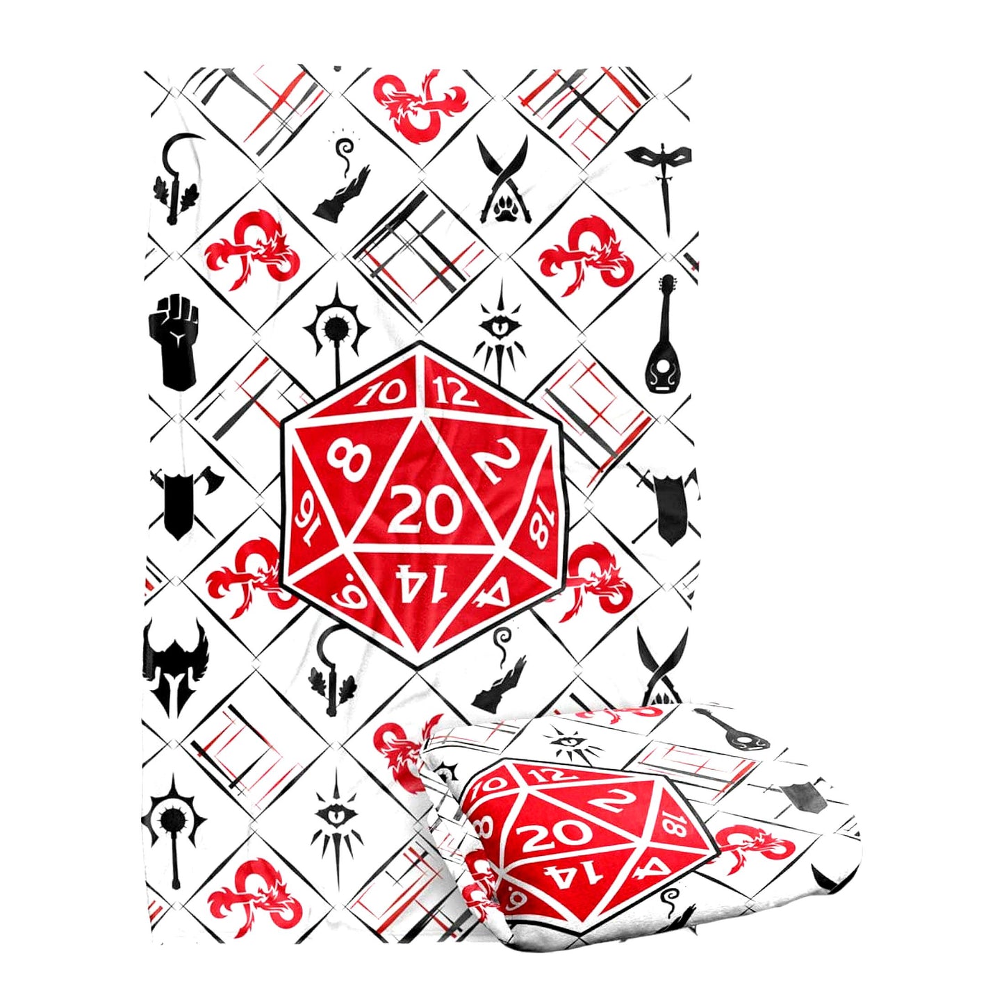 Epic Quest D20 Silky Soft Throw Blanket - Ultimate Comfort for Dungeons & Dragons Fans