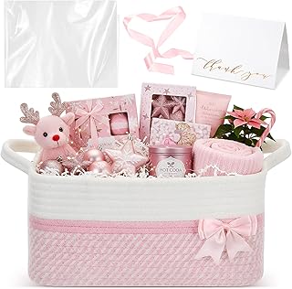 Pink Christmas Gift Basket with Accessories