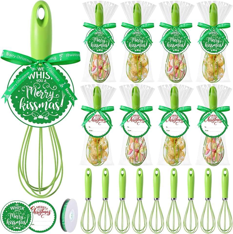 12-Piece 10-Inch Christmas Stainless Steel Whisk Set