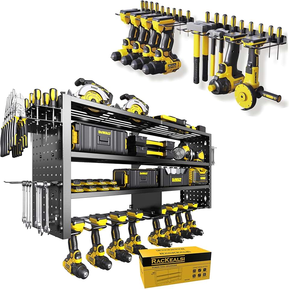 Heavy Duty Wall Mount Power Tool Organizer for Garage