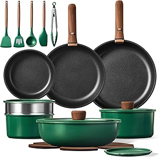 23-Piece Nonstick Cookware Set with Removable Handles