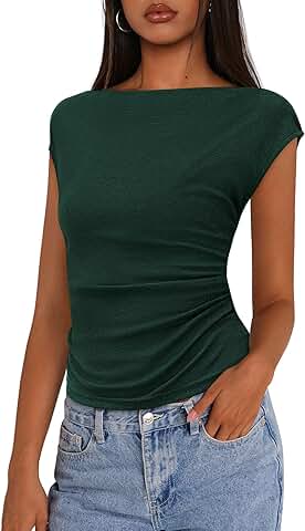 Women's Ruched Crop Tank Top for Summer 2025