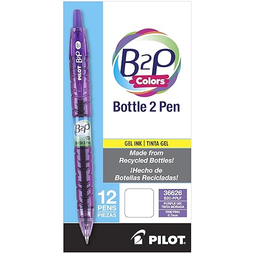 Refillable Purple Gel Pen, Fine Point, 12-Pack