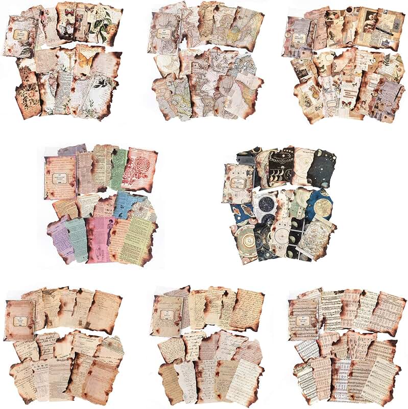 Vintage paper pack with old maps and letters for journaling