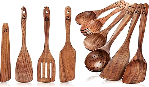 Wooden Spatulas and Spoons for Cooking