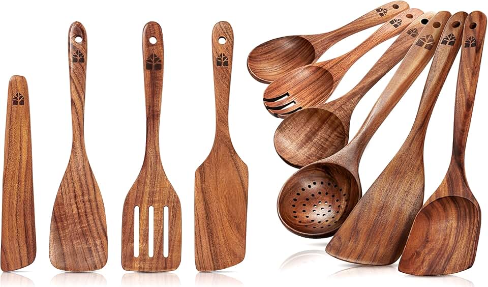 Wooden Spatulas and Spoons for Cooking