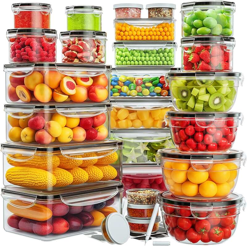 52-piece airtight food storage containers with lids