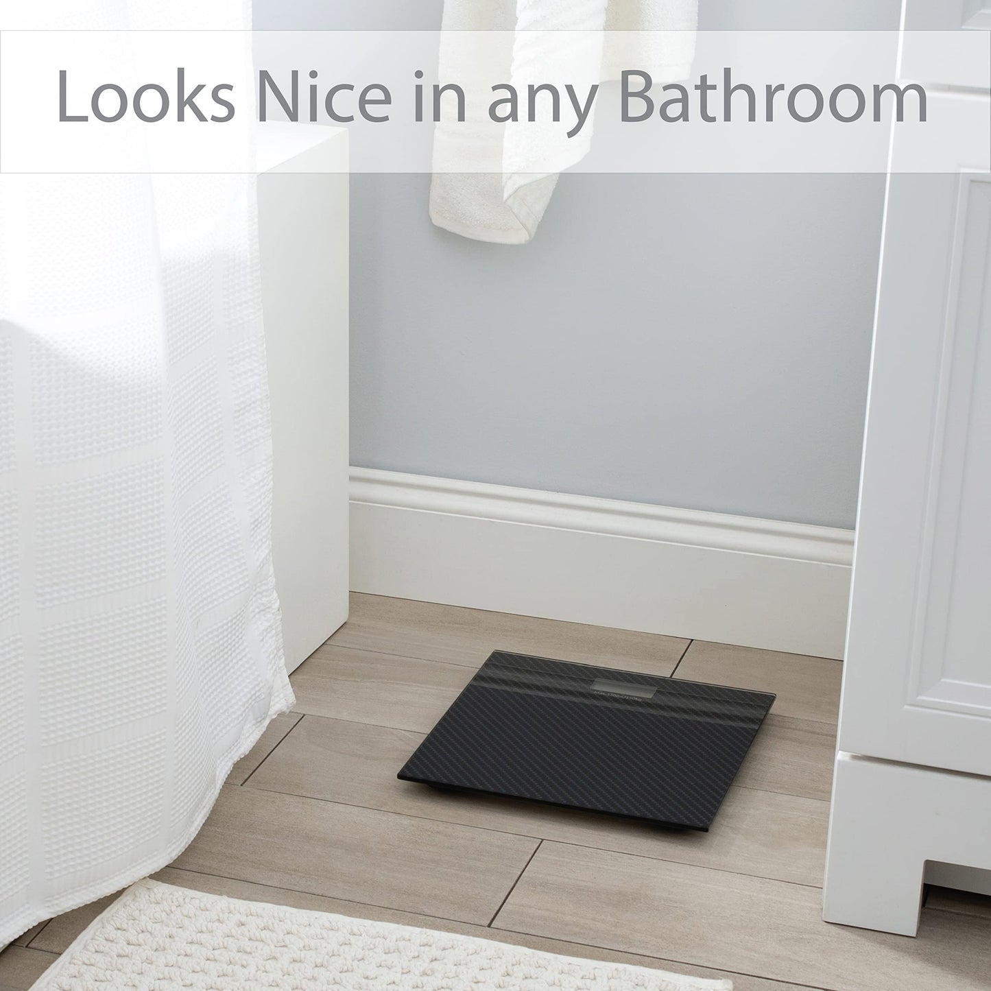 Digital Bathroom and Home Body Maximum Weight Measurement 330 s./150 kg.  Durable Tempered Gl Scale, Carbon