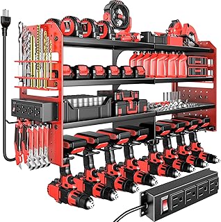 Heavy Duty Wall Mount Tool Organizer with Charging Station