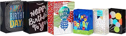 Birthday Gift Bag Assortment with 6 Bags