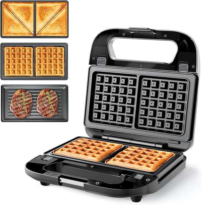 3-in-1 Sandwich, Waffle, and Panini Maker
