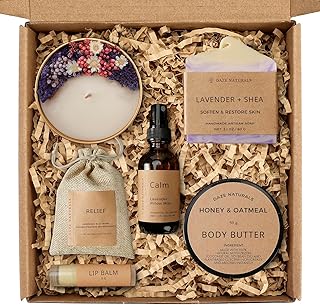 Relaxing Bath Gift Set with Lavender and Cream
