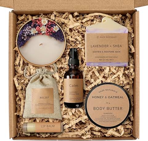 Relaxing Bath Gift Set with Lavender and Cream