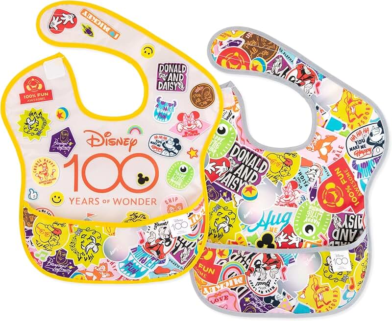 Baby Bibs for Feeding and Mess Saving, 2-Pack