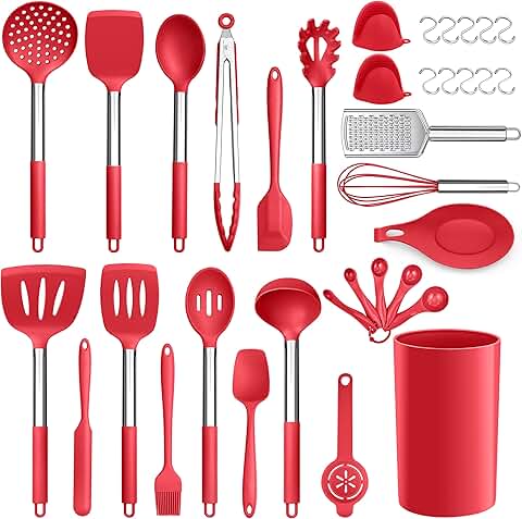 35-Piece Silicone Kitchen Utensil Set with Holder