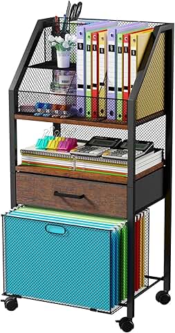 Rolling Storage Cart with Drawers for Office and Home