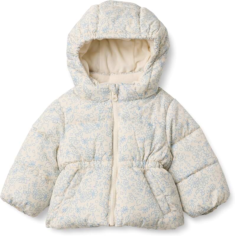Girls' Water-Resistant Hooded Puffer Jacket