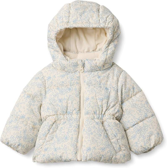 Girls' Water-Resistant Hooded Puffer Jacket