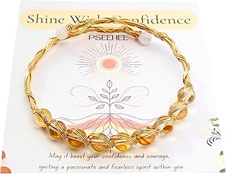 Handmade Citrine Crystal Gold Wire Wrapped Bracelet