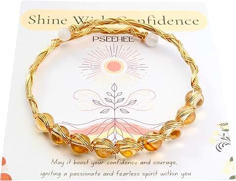 Handmade Citrine Crystal Gold Wire Wrapped Bracelet