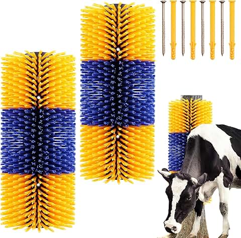 2-Pack Livestock Grooming Brushes with Screws