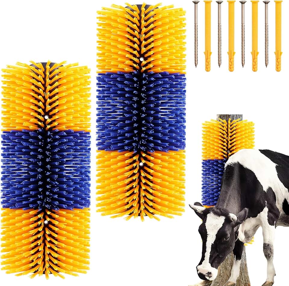 2-Pack Livestock Grooming Brushes with Screws