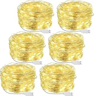 6-Pack 33 ft 100 LED String Lights for Indoor and Outdoor Use