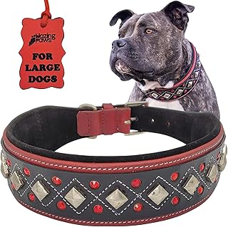 Luxury Soft Leather Dog Collar for Large Dogs