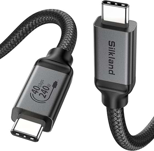 Long USB 4 Thunderbolt 4 Cable 10FT, 40Gbps, 8K, 240W