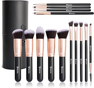 14-Piece Premium Makeup Brush Set with Leather Case