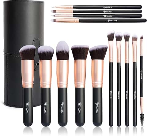 14-Piece Premium Makeup Brush Set with Leather Case
