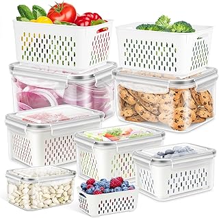 Set of 6 fridge fruit and vegetable storage containers