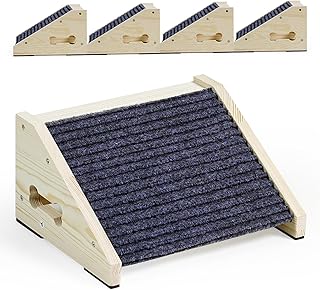 4 Pack Wooden Dog and Cat Stairs with Anti-Slip Bottom