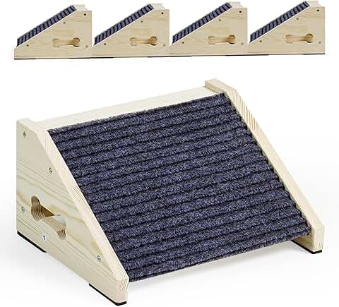 4 Pack Wooden Dog and Cat Stairs with Anti-Slip Bottom