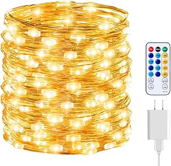 66 Feet 200 LED Fairy String Lights with Remote