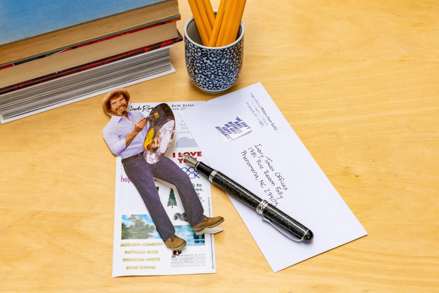 Bob Ross quote greeting card and sticker sheet