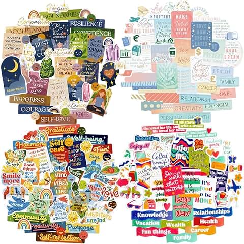 Mega Bundle of 183 Vision Board Stickers for Self-Care and Goal Setting