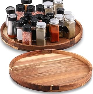 16-inch Acacia Wood Lazy Susan Organizer