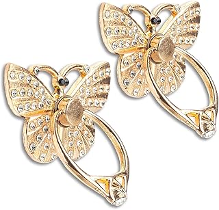 Two Pack Glitter Butterfly Phone Ring Holders
