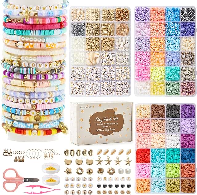 11000 Flat Round Clay Beads for Jewelry Making